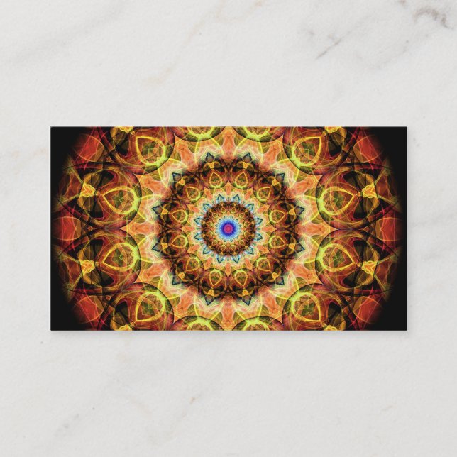 Ochre Burned Glass kaleidoscope Business Card (Front)