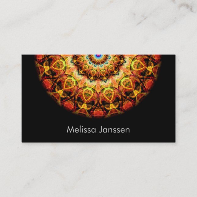 Ochre Burnt Glass -Mandala- Business Card (Front)