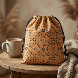 Ochre Ethnic Moroccan Boho Chic Mosaic Pattern Fabric