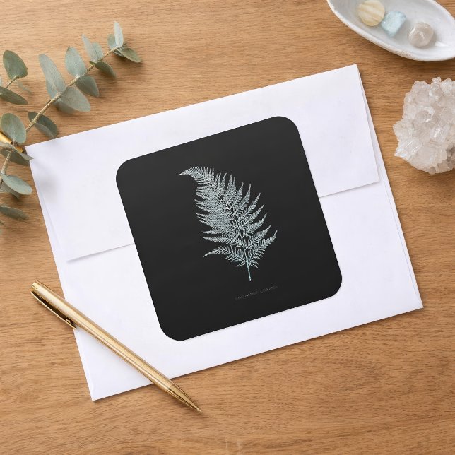 Ochre Fern Frond, Gymnogramma Ochracea  Square Sticker (Ochre Fern Frond, Gymnogramma Ochracea. Square Sticker)