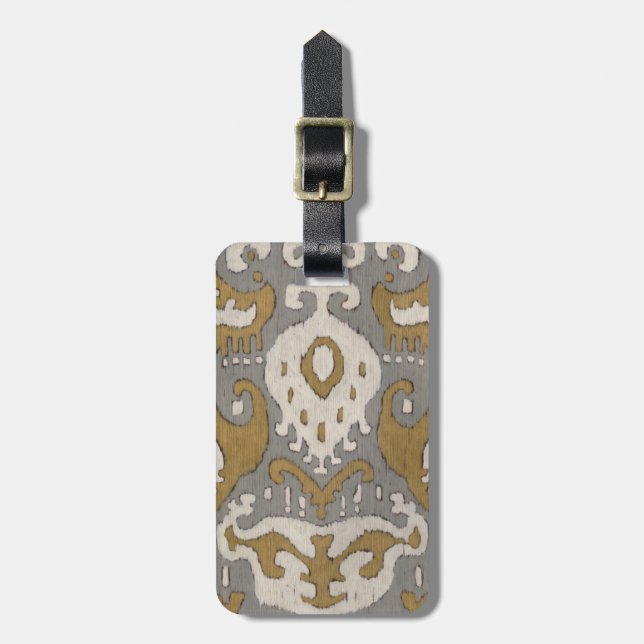 Ochre Ikat II Luggage Tag (Front Vertical)
