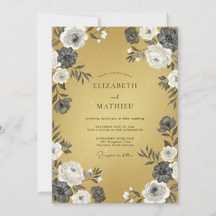 Ochre Lustrous Vintage Wedding Invitation