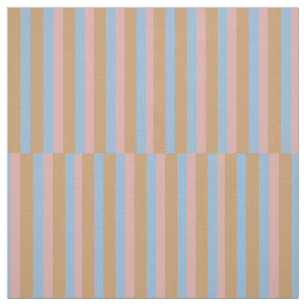 Ochre, Pink & Blue Stripes  Fabric