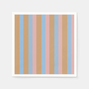Ochre, Pink & Blue Stripes Napkin