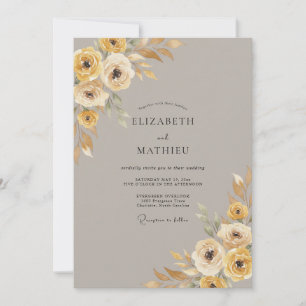 Ochre Polished Autumnal Wedding Invitation