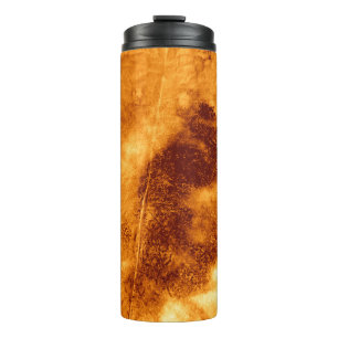 Ochre Tie Dye illustration. Abstract Texture. Dirt Thermal Tumbler