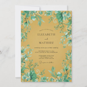 Ochre Vibrant Boho Autumn Wedding Invitation