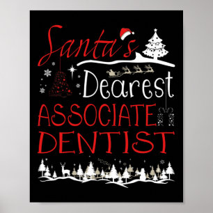 Ociate Dentist Xmas Job Funny Christmas Poster
