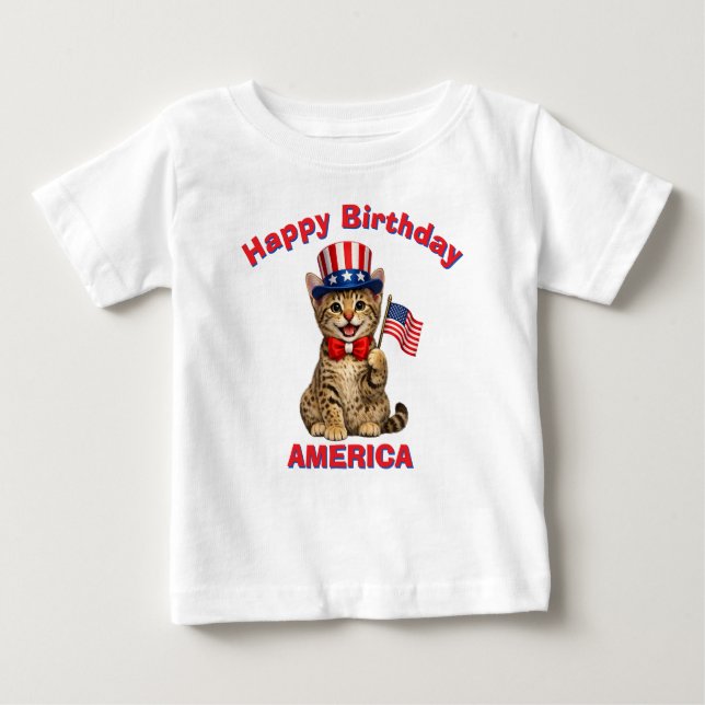 Ocicat Kitten (1q) Patriotic Kid T-Shirt (Front)