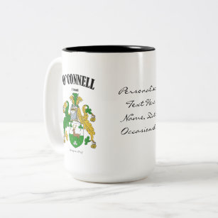 O'Connell Family Crest, Translation & Meaning Two-Tone Coffee Mug