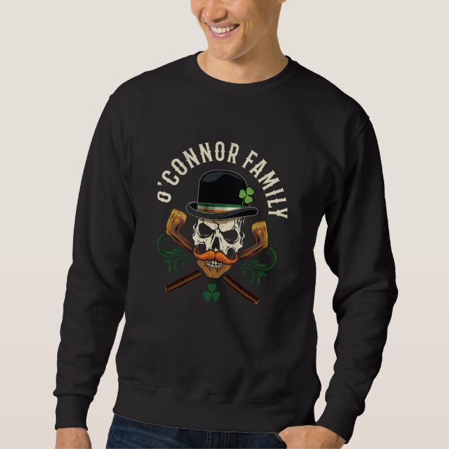 O'Connor Family Irish Skull with Shillelagh Sweatshirt (Front)