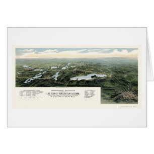 Oconomowoc and Waukesha, WI Panoramic Map - 1890