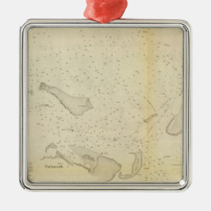 Ocracoke Inlet, NC Metal Tree Decoration