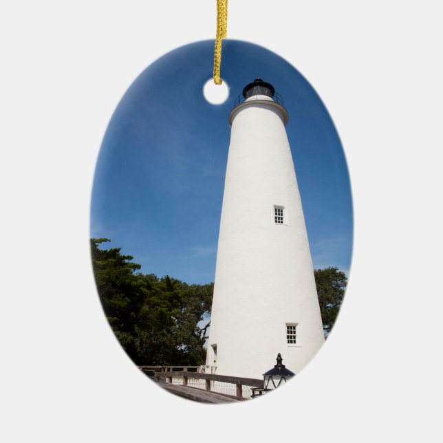 Ocracoke Island Lighthouse Ceramic Ornament (Front)