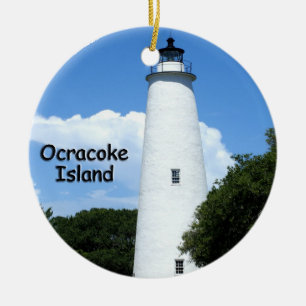 Ocracoke Island Lighthouse Ceramic Tree Decoration