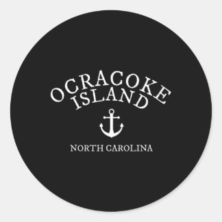 Ocracoke Island North Carolina Nautical Theme Classic Round Sticker