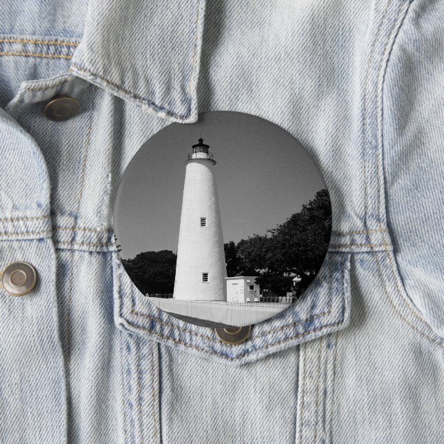 Ocracoke Lighthouse 10 Cm Round Badge (In Situ)