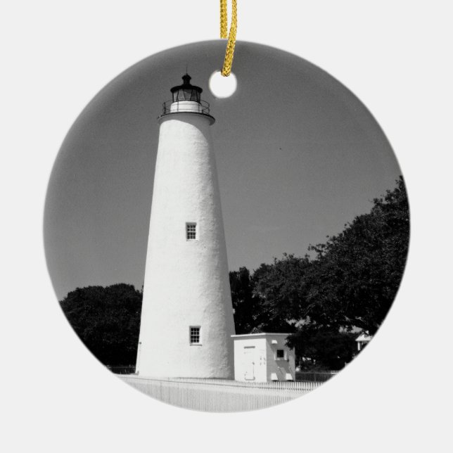 Ocracoke Lighthouse Ceramic Ornament (Front)