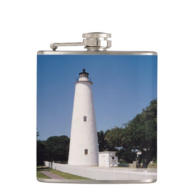 Ocracoke Lighthouse Hip Flask (Front)