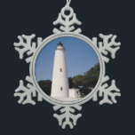 Ocracoke Lighthouse Snowflake Pewter Christmas Ornament<br><div class="desc">Ocracoke Lighthouse</div>