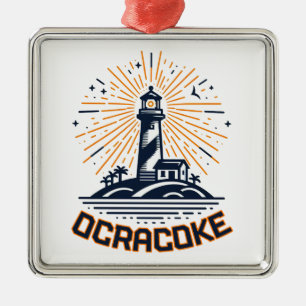 Ocracoke North Carolina Lighthouse Sunrise Metal Ornament