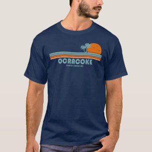 Ocracoke North Carolina Sun Palm Trees T-Shirt