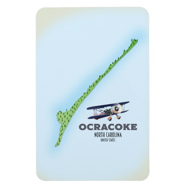 Ocracoke North Carolina USA map Magnet (Vertical)