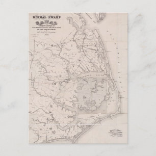 Ocracoke Virginia 1867 Antique Map Postcard