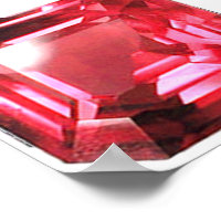 Octagon shaped Ruby Gemstone July Birthstone Red