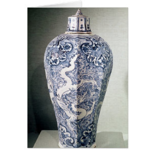 Octagonal 'Mei- P'ing' vase with white