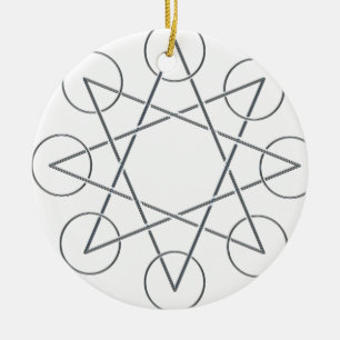 Octagram, Out of Chaos, Order Ceramic Ornament