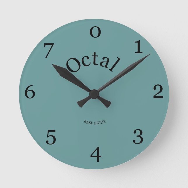 Octal clock live your life in base 8 (Front)