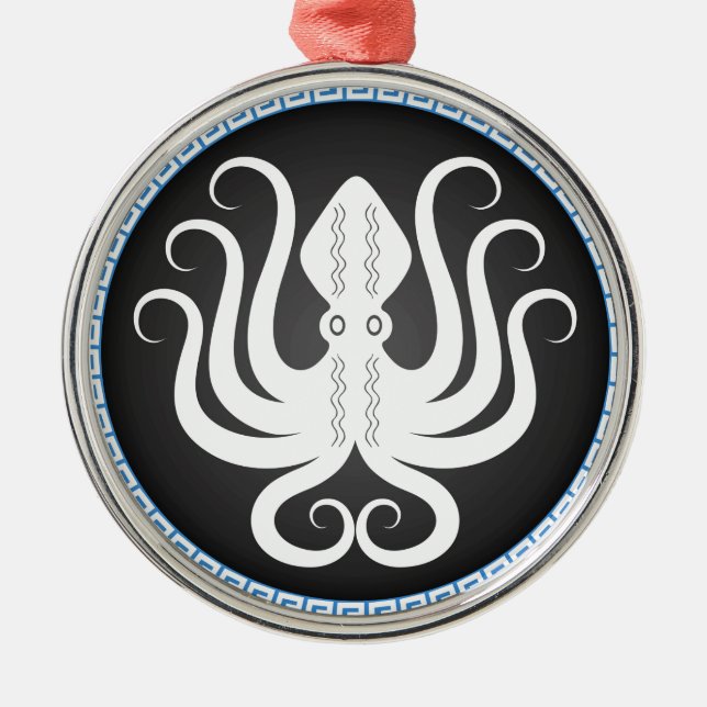 Octapus shield metal tree decoration (Front)