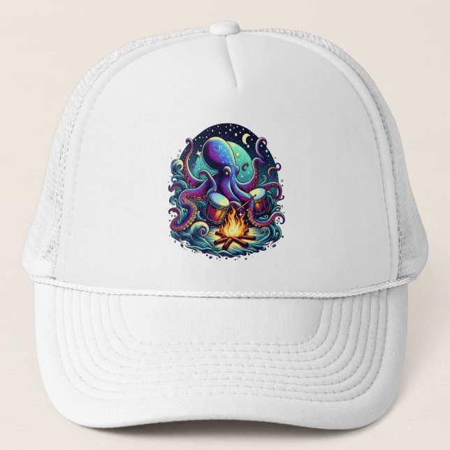 Octo-Beats by the Fire Trucker Hat (Front)