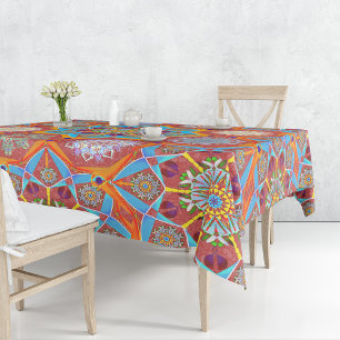 Octo brightener arabesque Moorish red style  Tablecloth