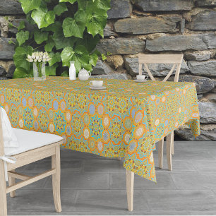 Octo brightener arabesque Moorish tangerine style Tablecloth