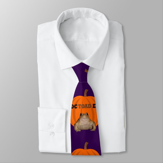 Octoader Halloween Pun With Toad Holiday Fun Tie (Tied)