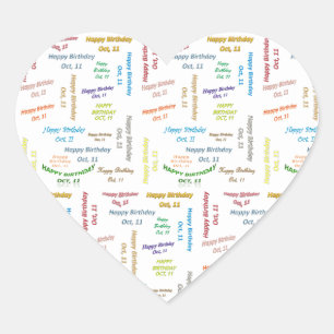 October, 11 Birthday Sticker