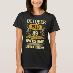 October 1933 89 Year Of Being Awesome T-Shirt