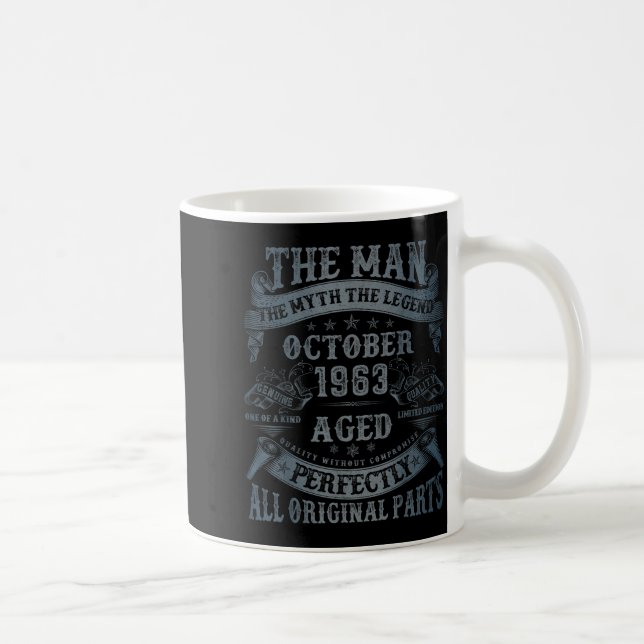October 1963 62 Year Old Bday For Men 62nd Birthda Coffee Mug (Right)