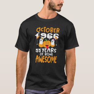 October 1966 55 Years Of Being Awesome 55th Birthd T-Shirt