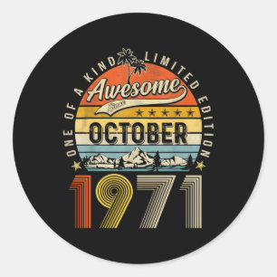October 1971 52Nd 52 Classic Round Sticker