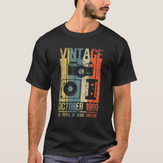 October 1980 T Shirt 40 Year Old Shirt 1980 Birthd