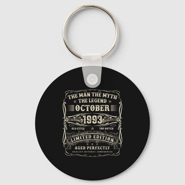 October 1993 32nd Birthday For Men 32 Year Old Bda Key Ring (Front)