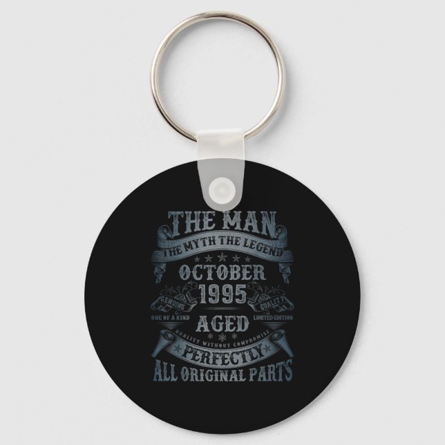 October 1995 30 Year Old Bday For Men 30th Birthda Key Ring (Front)