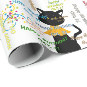 October, 1 Birthday Gift Wrapping Paper
