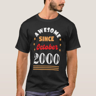 October 2000 Birthday Awesome Since 2000 October V T-Shirt