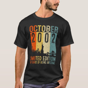 October 2002 20 Years Of Being Awesome 20th Birthd T-Shirt