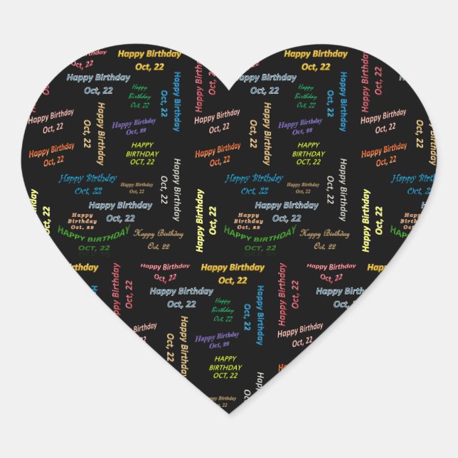 October, 22 Birthday Sticker (Front)