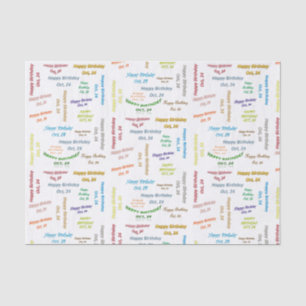 October, 24 Birthday Tissue Paper